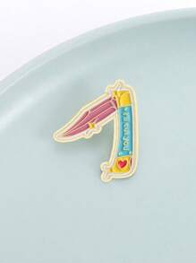 1 pièce Broche émaillée en forme de petit couteau de couleur vive avec l'inscription "Je vous couperai", un cadeau romantique et mignon pour les vêtements, sac à dos, bijoux, idéal pour les amis