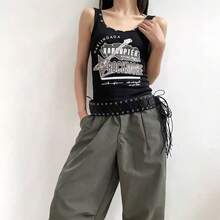 2 buc Centură Retro Y2K Sexy cu Franjuri și Șireturi, Centură care Accentuează Șoldurile pentru Femei și Bărbați, Potrivită pentru Zilnic și Sărbători precum Halloween Vara, Școală Toamna, Toamna, Halloween - Negru - Vizualizare 5