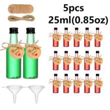 32pcs/1pc/5pcs Mini Petite Empty Transparent Body Plastic Wine Bottle Waterproof, With A Small Funnel For Easy Filling, Screw Cap Sealing Is Not Easy To Leak, Multiple Sizes To Choose From, Suitable For Weddings, Parties, Alcohol, Gin, Whisky, Spirits.