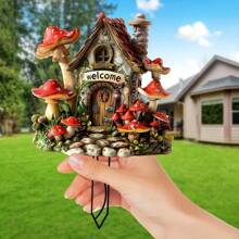 2D flache, nicht 3D Acryl Pilzhaus Garten Schild - Toll für Außen, Rasen, Topfpflanzen und Terrassen Dekoration | Ideales Geschenk und Zubehör | Kratzfest, wasserbeständig | Für alle Jahreszeiten