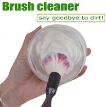 New Arrival Big White Flower Brushes Cleaning Makeup Brush Cleaner Soap & Powder Puff