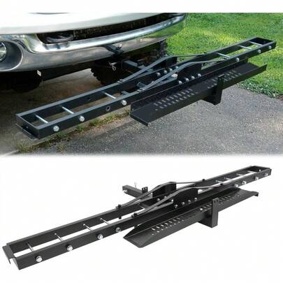 Local Delivery--600LBS Steel Motorcycle Scooter Dirtbike Carrier Hauler Hitch Mount Rack Ramp Anti Tilt