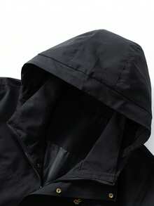 1 Peça Corta-Vento Masculino para Uso Externo, Jaqueta com Capuz à Prova d'Água e à Prova de Vento, Jaqueta Cargo com Múltiplos Bolsos para Caminhada e Trekking