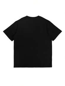 Camiseta con motivos minimalistas de astrología y astronomía con luna y sol; Regalos del Aniversario SY - Negro - Ver 2