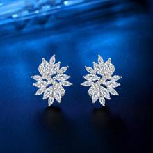 Neue kreative Blumen Ohrstecker für Frauen, mikro-eingelegt mit AAA kubischem Zirkonia, Braut Hochzeits-/Feier-Schmuck