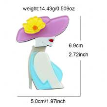 Acrylblatt Sommer Rosa Hellblau Mädchen geformte Brosche Personalisierter Damen Schmuckbrosche