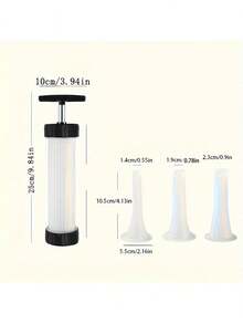 1 件香肠填充器 + 3 件香肠填充管，DIY 熏制/腌制香肠自制香肠制作工具套件，手动小型家用香肠填充器