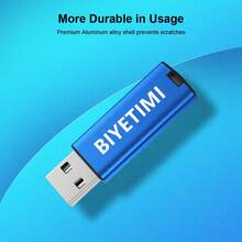 Biyetimi 64GB/128GB/32GB USB Flash Drive, High Speed Memory Stick, Black/Color/Transparent - Blue - View 5