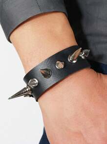 1 pièce Bracelet en acier inoxydable plaqué or 18 carats à la mode pour hommes, réglable, cadeau de fête