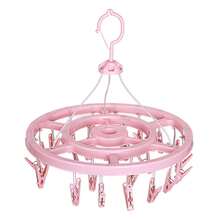 NetHong 24 Peg Folding Sock Dryer Sock Hanger For Washing Line Underwear Drying Rack - Pink - View 5