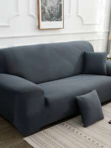 1pc Sofa Cover, Elastic Sofa Protector, Non-Slip Design, Soft & Comfortable Breathable, Fits All Sizes, Suitable For All Seasons & Themes, Machine Washable Sofa Cushion Cover - Dark Grey - View 3