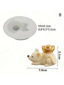 3D 老鼠硅胶模具翻糖蛋糕巧克力模具用于蜡烛制作 DIY 手工树脂模具用于石膏蜡模