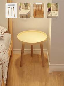 Simple Coffee Table Solid Wood Sofa Edge Table ,Sofa Side Small Round Table,Stable Side End Table For Living Room Bedroom Office Home Furnishing Decoration