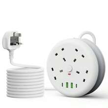 BoLick New Multifunctional Power Board/Power Socket/Strip Plug, Equipped With 4 Power Sockets, Matched With (2 USB-A) (2 TYPE-C), 2m/6FT Power Cord/Automatic Short Circuit Protection Function/Suitable For Home, Office, Kitchen, Garage, Outdoor. - UK Plug(220-240V) - View 11
