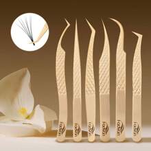 FADVAN 1 Pc Eyelash Tweezers Extension Pink Stainless Steel Superhard Tweezers With Fiber Tips High Precision Anti-Static Lash Tweezers Cell Clamp Peacock Clamp