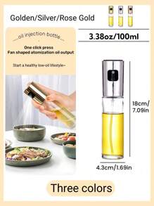 1 Piece Press-Type Glass Oil Bottle, Kitchen And Home Sprayer, Grill Oil Spray Bottle