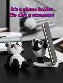 1pc Cute Panda Shaped Tablet & Mobile Phone Holder, Antiskid & Washable Compatible With IPhone, Android Phone, Gift For Birthday, Family, Friends Phone Stand, Phone Accessories - View 4