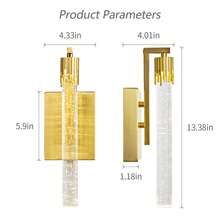 Gold LED Wall Sconce With Bubble Crystal Stick Wall Light Modern Bathroom Vanity Light Fixture For Bedroom Bedside Hallway(2-Pack) - 2- Gói - Xem 6