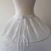 Women's Vintage 4-Hoop Crinoline Petticoat - Adjustable Elastic Waist (21.65"-41.3") Full-Length Fluffy Underskirt For Ball Gowns, Wedding Dresses & Formal Attire, Dance Dress Accessory Semitransparent Fabric