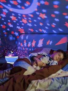 1 Stück LED Sternenhimmel Dekoleuchte, Kinder Schlafzimmer Projektionslampe, Märchentraum 7-Farbig LED Licht, mehrere wechselbare Lichtmodi, tragbar mit USB-Kabel, 360° drehbare Mond & Stern Projektionslampe, geeignet für Schlafzimmer, Partydekoration, Geschenk zum Geburtstag für Mädchen, Kinder & Erwachsene Gaming/Raumdekoration