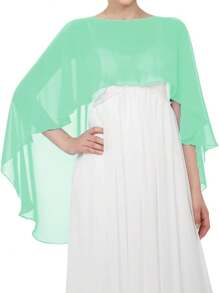 Women Ladies Soft Wedding Capes Wedding Jacket Wraps Chiffon Shrug Bridal Bolero Long Shawl And Wraps Evening Wedding Cover Up