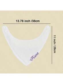 1pc Personalized Baby Bib, Custom Text Embroidered Soft Cotton Baby Drool Cloth, Baby Gift, Keepsake Essential - Baby Blue - View 4