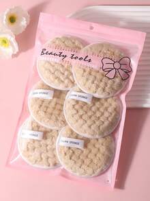2/6片装可重复使用卸妆棉 | 可水洗超细纤维布 | 柔软清洁棉片，适用于面部和眼部卸妆 - 彩色 - 查看 9