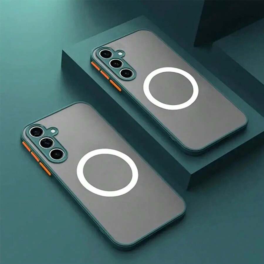 For Magsafe Magnetic Case Compatible With Samsung S25 Ultra S24 S23 Ultra A17 A06 A16 A56 Wireless Charge Shockproof Phone Cover Compatible With IPhone 16 15 14 13 12 11 Pro Max Pro Plus 7 8 SE 7P 8P X 16e,International Version, Not The Domestic Version - Dark Green - View 1