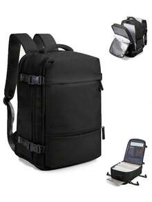 男女通用大号旅行背包，商务笔记本电脑背包，符合登机尺寸（40x20x25厘米），符合航空公司标准，防水，多功能独立鞋仓，干湿分离层，适合学生、通勤和笔记本电脑使用。