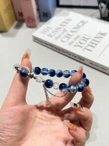 1PC Viral Moon Galaxy Star Charm Bracelet For Women,  Aesthetic Skin-Brightening Sweet Friendship Jewelry Gift