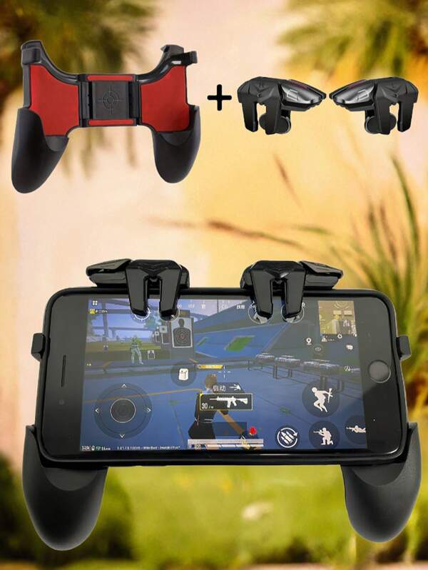 Ein faltbarer 4-in-1 multifunktionaler mobiler Spielcontroller und ein Paar intelligente mobile Spielcontroller Auslöser - Verbessern Sie Ihr Spielerlebnis mit empfindlichen Schießtastentasten, Sechsfingerfexibilität und reibungslosem Betrieb - ideal für Mobilfunkspieler, die Präzision und Kontrolle suchen