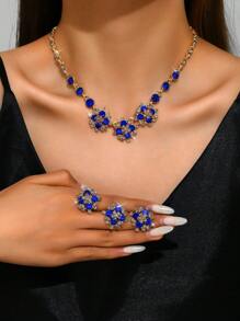 Women's Jewelry Set With Turquoise Chips And Faux Baroque Pearls, Includes 2pcs Simple Alloy Fashion Accessories, Suitable For Daily Wear - Necklace And Bracelet Set