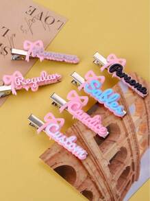 Personalisierte individuelle Haarspange aus Acryl mit Namen, Geschenk für Schulabschluss, Lehrertag, personalisierter handgefertiger Spezial-Liebes-Haarschmuck