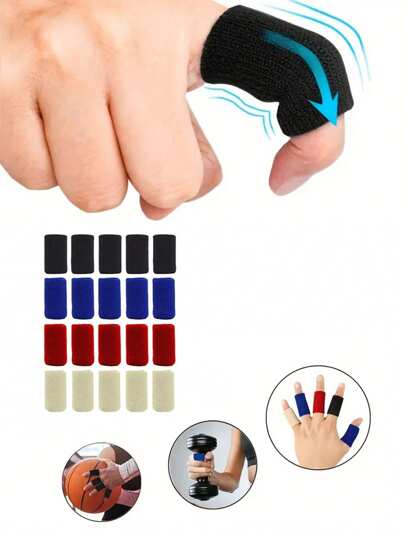 10pcs/ 5pcs/ 1pc Finger Sleeves , Thumb Splint Brace For Finger Support, Breathable Elastic Finger Tape, Compression Pression Protector For Triggger Finger,Compression Aid For Sports
