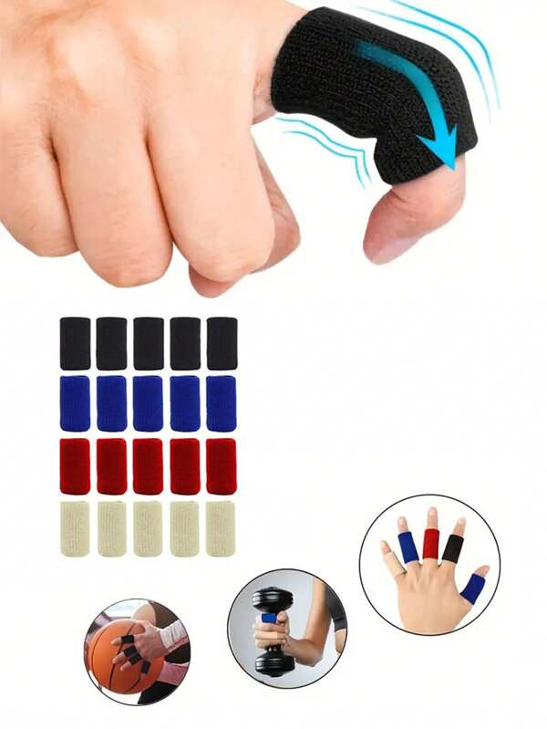 10pcs/ 5pcs/ 1pc Finger Sleeves , Thumb Splint Brace For Finger Support, Breathable Elastic Finger Tape, Compression Pression Protector For Triggger Finger,Compression Aid For Sports