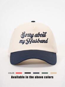 1pc Sorry About My Husband Embroidery Colorblock Baseball Cap, Outdoor Sun Protection Hat Suitable For Boys, Girls, Travel, Beach, Spring/Autumn - Embroidery - View 16
