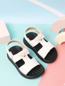 1 双夏季儿童凉鞋，轻便舒适时尚简约户外百搭女童平底凉鞋