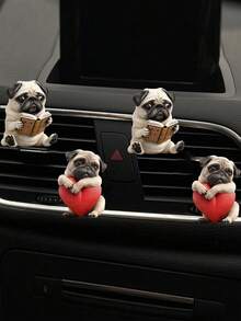 1/2/4 件可爱腊肠犬汽车出风口香氛夹装饰，2D 亚克力扁平小狗装饰（含香氛垫）