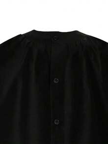 Women Simple And Fashionable 3D Floral Printed Round Neck Short Sleeve Shirt Casual Outings Summer Office Tops - Black - View 4