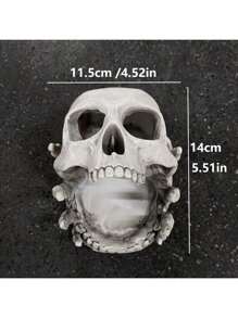 Gothic Skull Jewelry Display Stand - Resin Multi-Use Organizer With Storage Box For Rings, Earrings, Necklaces - Edgy Home Decor For Dark Aesthetic Lovers, Jewelry Towers For Women Storage Organizer Travel Essentials Back To School Dormitory Storage