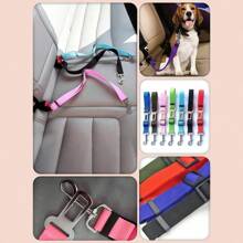 1pc Pet Car Seat Belt, Dog Retractable Safety Leash, Pet Leash With Chest & Back Buckle, Car Seat Belt, Belts Heavy Duty & Durable Car Harness For Dogs, Medium And Large Pets