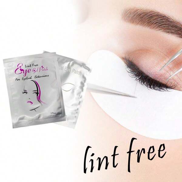 100 Pares de Parches sin pelusa para debajo de los ojos, Parches de gel para ojos para extensiones de pestañas, para salón de belleza, extensiones de pestañas postizas, máscaras de hidrogel para los ojos, herramientas de maquillaje de belleza