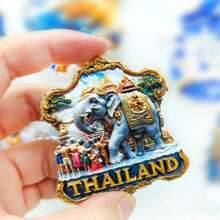 1pc Scenic Thailand Phuket Grand Palace, Chiang Mai Temple, Elephant, Food Resin Refrigerator Magnets, Travel Souvenir, Home Decor For Office, Bedroom, Cabinet, Meaningful Creative Gift