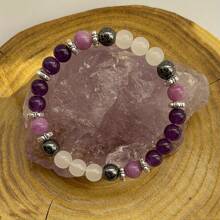 1 Obsidian Amethyst Bead Bracelet, Neutral Protective Jewelry Bracelet