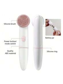 电动洁面刷去角质器，硅胶旋转去角质洁面仪，防水超卫生洁面磨砂膏，振动旋转洁面仪，男女通用护肤工具，清洁、去角质、按摩三效合一，便携式家居用品，学习用品及旅行用品