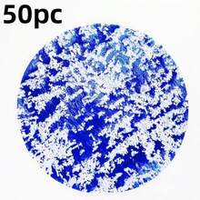 12/24/50/100/150 Stücke 33cm rundes Einweg-Besteck-Set in Goldfarbe, elegante Folie Tisch-Deko, geeignet für Hochzeit, Party, Veranstaltung, Weihnachten, Thanksgiving, Geburtstag, Abschluss, Candle-Light-Dinner, Valentinstag und Single-Party