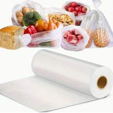 1 卷 100 个透明塑料食品储存袋，适用于冰箱、厨房、超市、保鲜的农产品袋 - 透明 - 查看 14