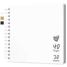 8x8 英寸 DIY 剪贴簿相册 20 张/40 页精装牛皮纸剪贴簿相册纪念册 适用于婚礼和周年纪念家庭节日礼物