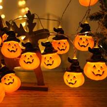 1 Peça Luzes de Corda LED em Formato de Abóbora, Luzes de Decoração de Atmosfera Festiva, Decoração de Halloween, Decoração de Casa Assombrada, Iluminação de Humor para Quarto, Sala de Estar, Decoração de Casa, Decoração de Festa, Decoração de Halloween, Decoração de Quarto, Decoração de Jardim de Halloween para Presente Fada