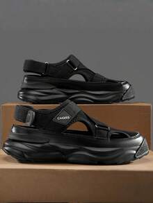 (Couples Style) Unisex Outdoor Sports Sandals, Thick Sole Casual Business Beach Shoes, Breathable Mesh, Adjustable Hook And Loop Strap, Size 36-45